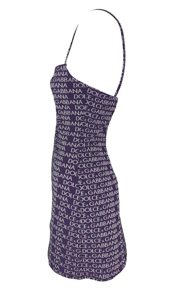 Vintage 1990s Dolce & Gabbana Logo Bodycon Dress Sz S