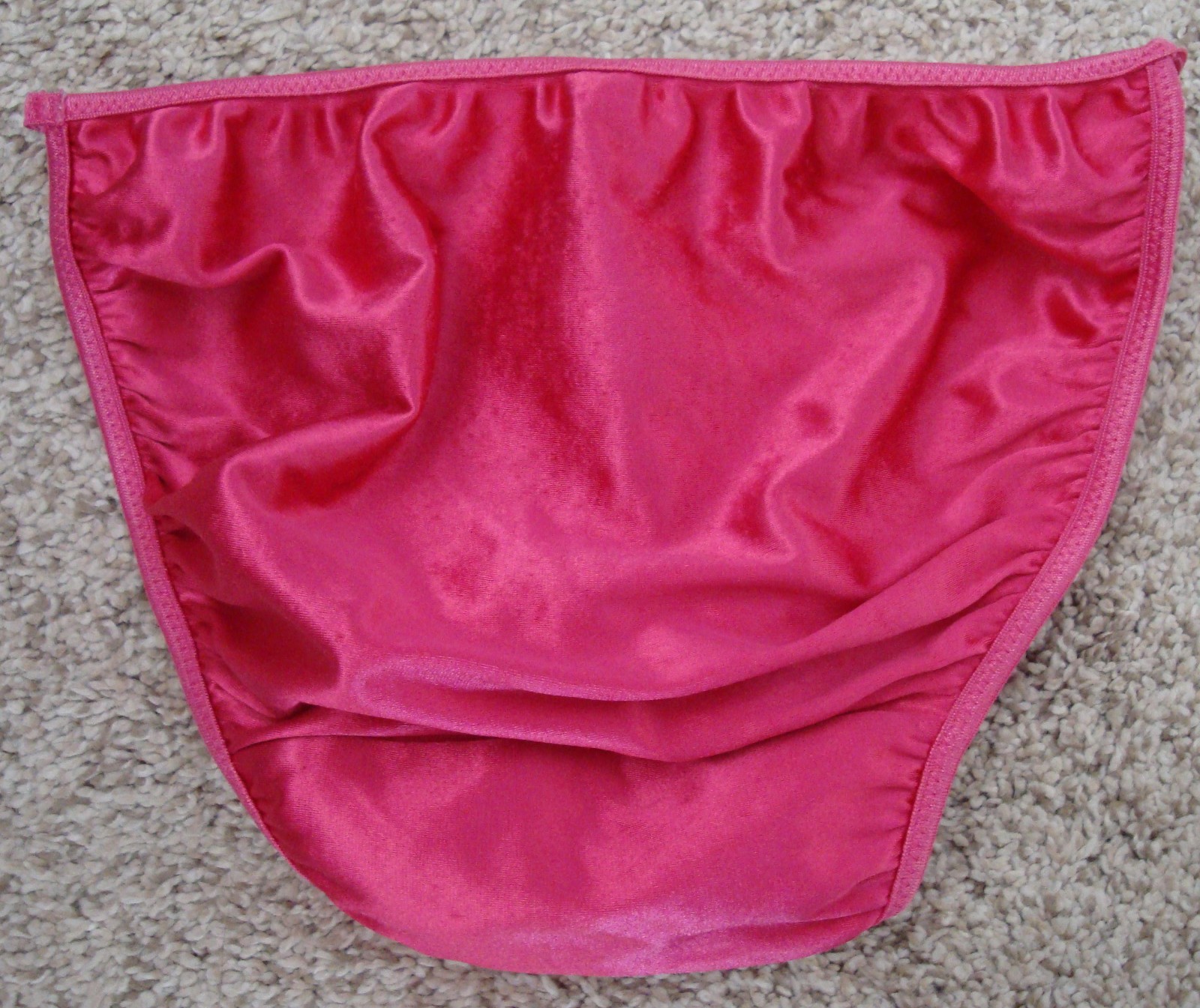 Victoria&rsquo;s Secret S Bright Pink Second Skin Satin String Bikini Vintage 2001