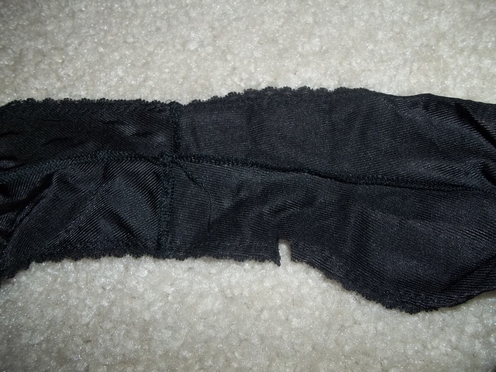 EUC Sissy Vintage Maidenform Chantilly Lace Black Panties Silky sz 5 UNION MADE