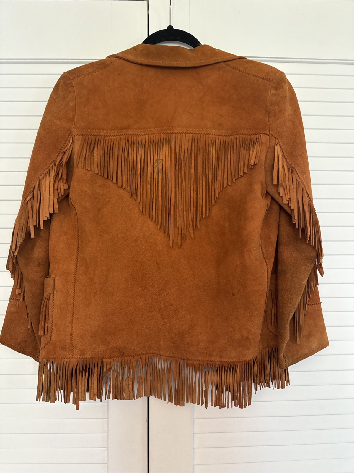 Vintage 1960s Sylvia Mexico Suede Fringe Jacket Boho Western See Description