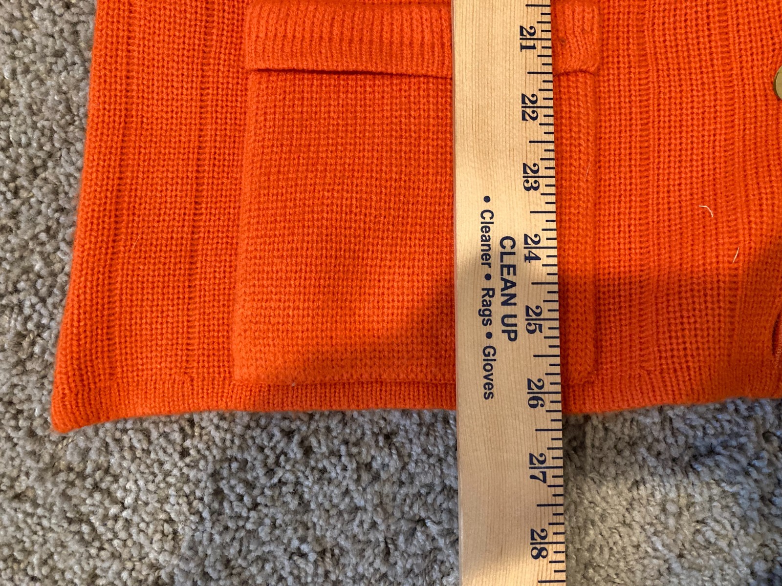 Orange Cardigan Fully Fashioned Hong Kong Mod Acrylic XL Sweater