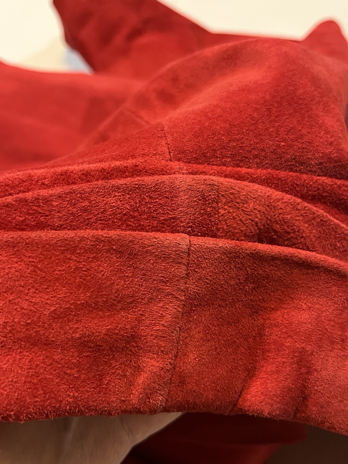 Vtg 80s 90s LaNouvelle Renaissance Women’s M Red Suede Leather Swing Coat Gen X