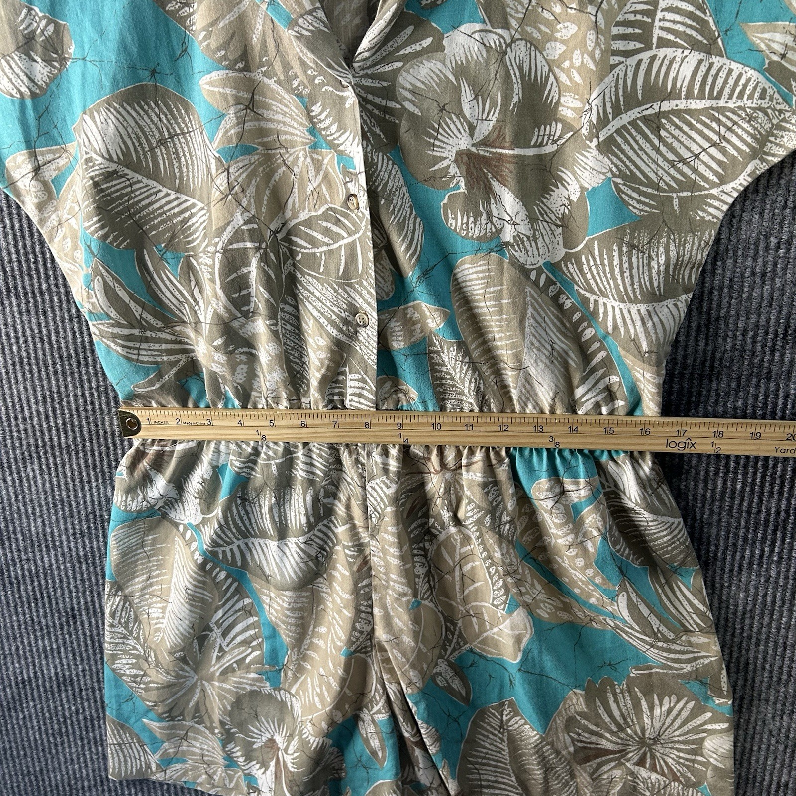 Vintage Romper Women’s Medium French Navy Made In USA Floral