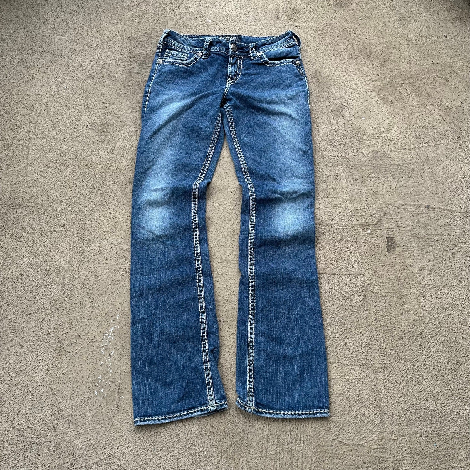 Y2K Silver Suki Jeans size 30×32