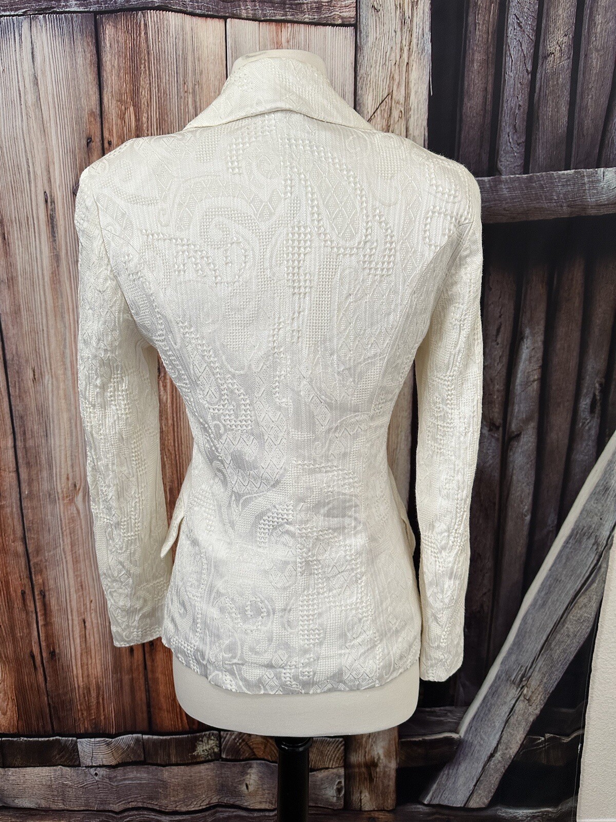 Vintage Women’s Christian LaCroix “Bazar” Vanilla Cream Embroidered Blazer 38