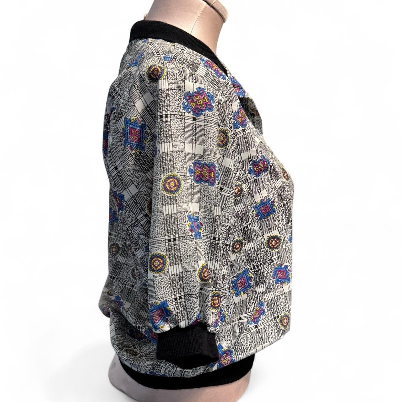 PARTNERS By Mervyn’s Collared Women’s Blouse. Vintage Print.
