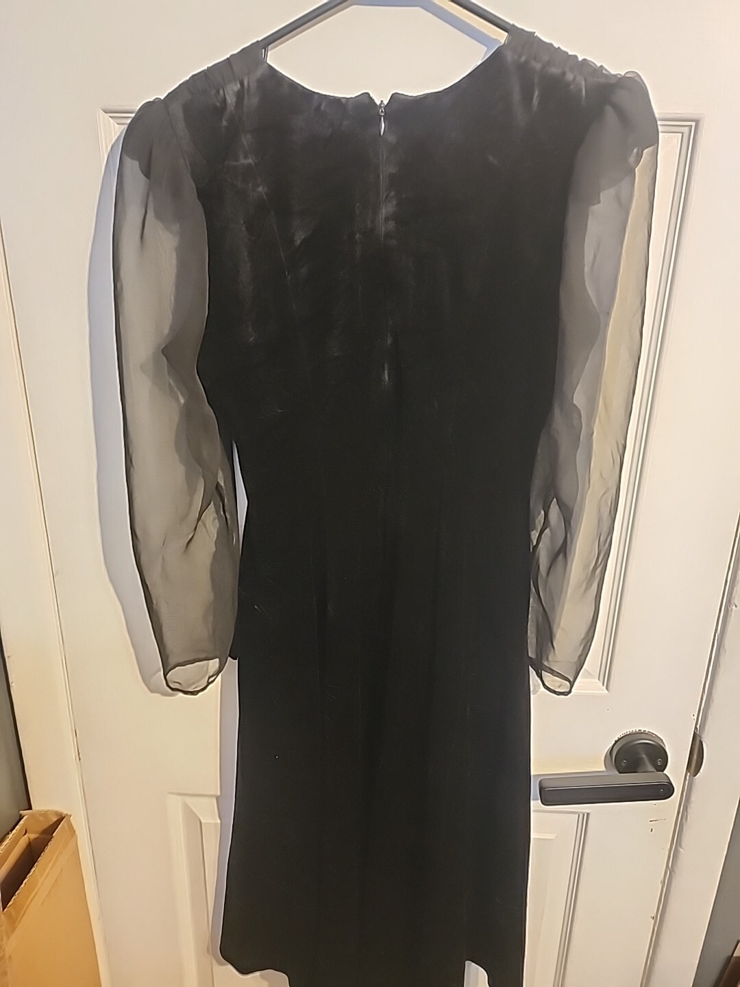 Vintage 80s J&Fe 6p, Soft Black Nylon Lace Dress, Gothic, Renaissance, Medieval