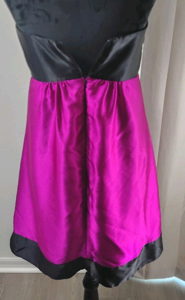 Vintage &rsquo;80S Jessica McClintock Gunne sax Strapless Hot Pink Large Bow Size 5