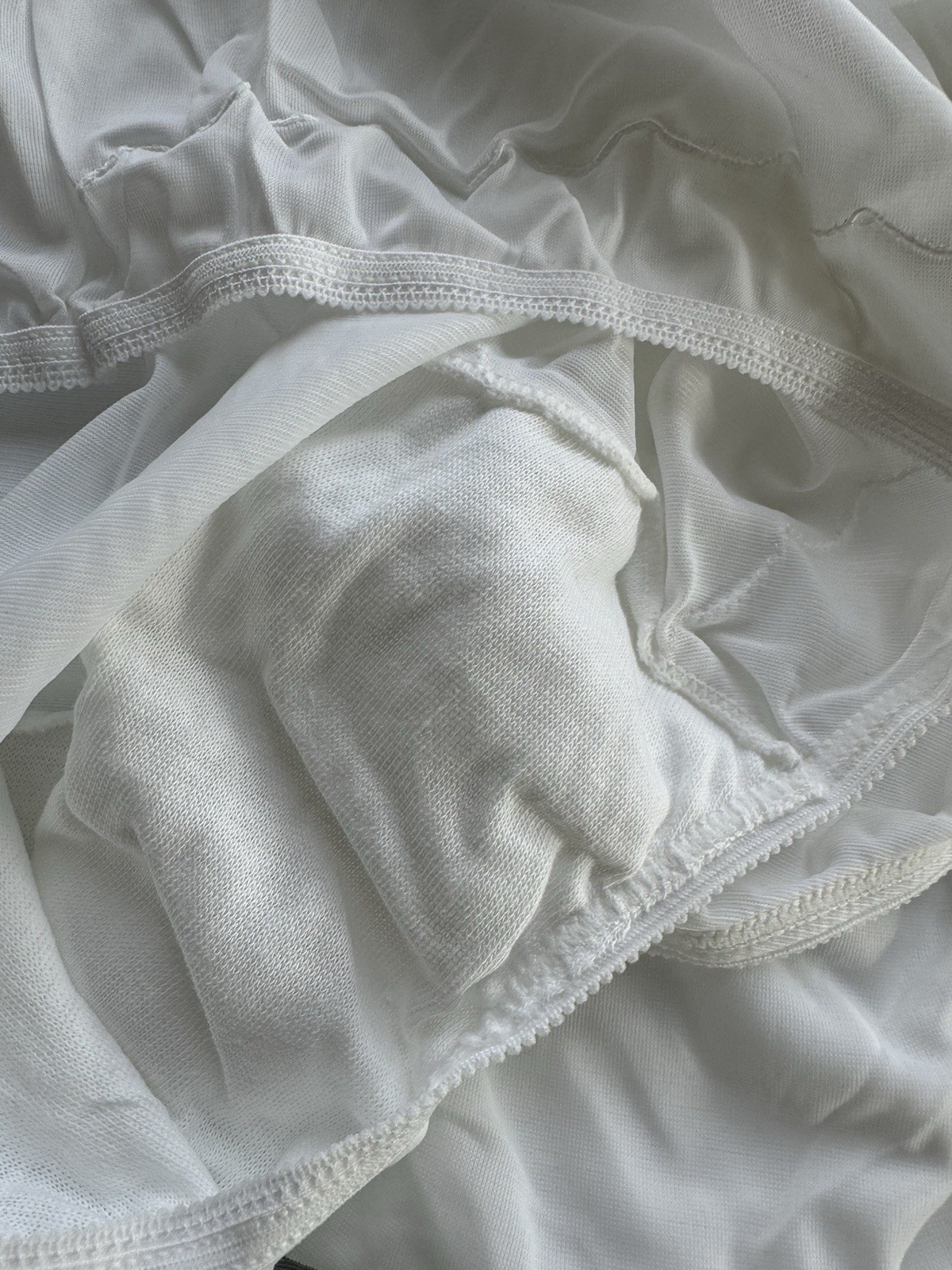 VTG Dixie Belle Sheer Nylon High Waist Panties White Sculpted Feature 3 In Lot