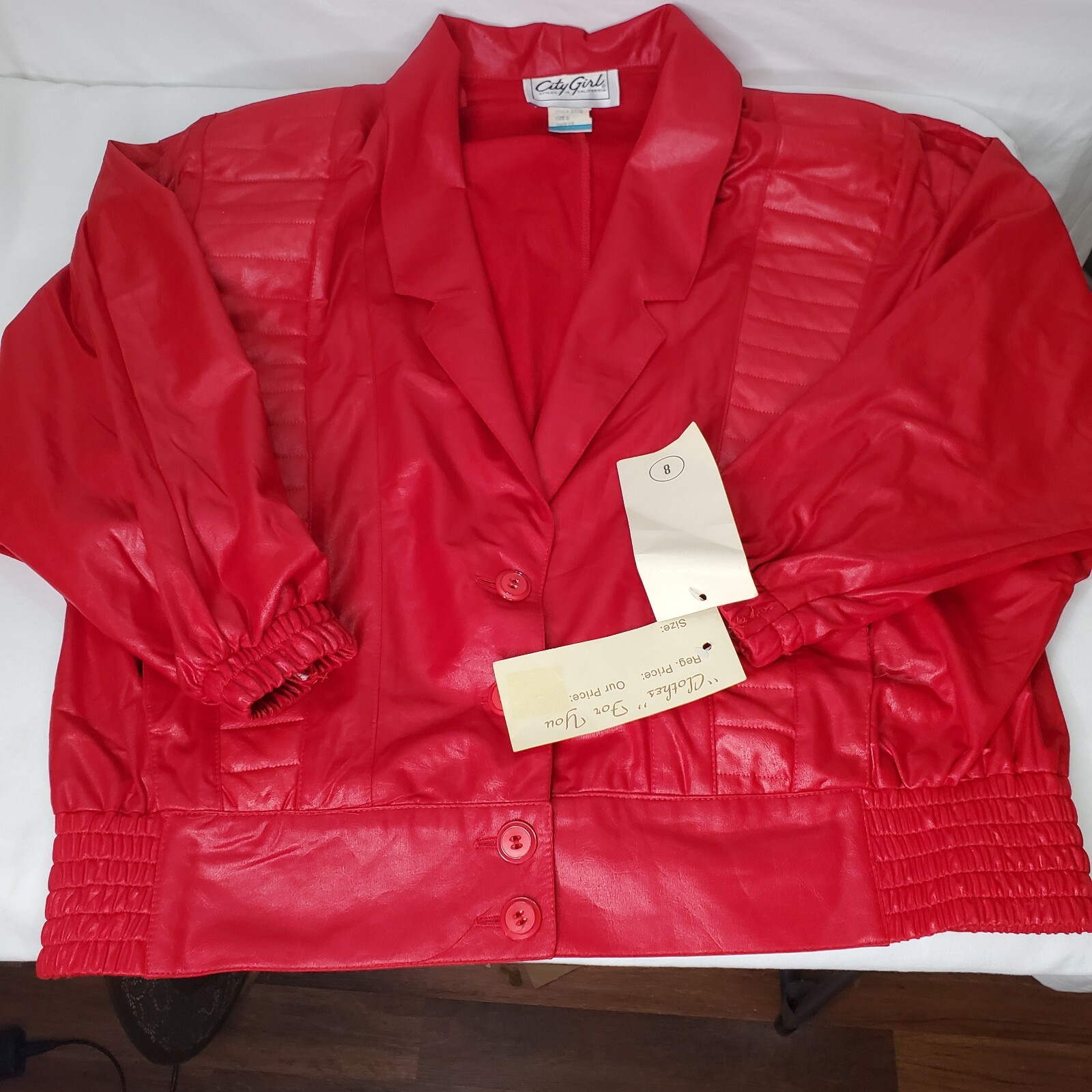 Vintage 80s Red Jacket Pants Batwing Sleeves High Waist Costume Movie Stage New