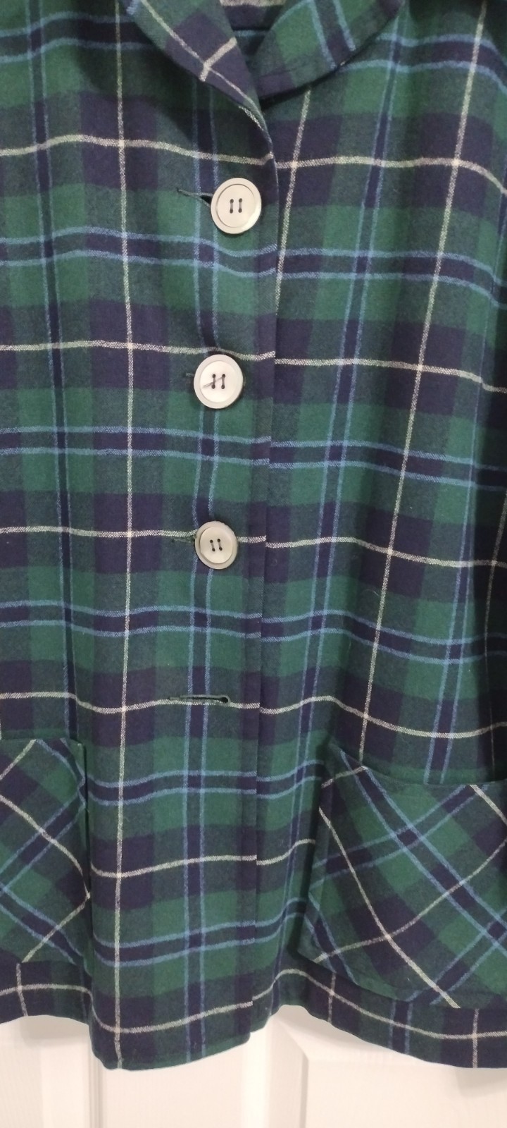 Vintage Pendleton 49er Shacket Black Watch Plaid Virgin Wool Pre 1964 Near Mint