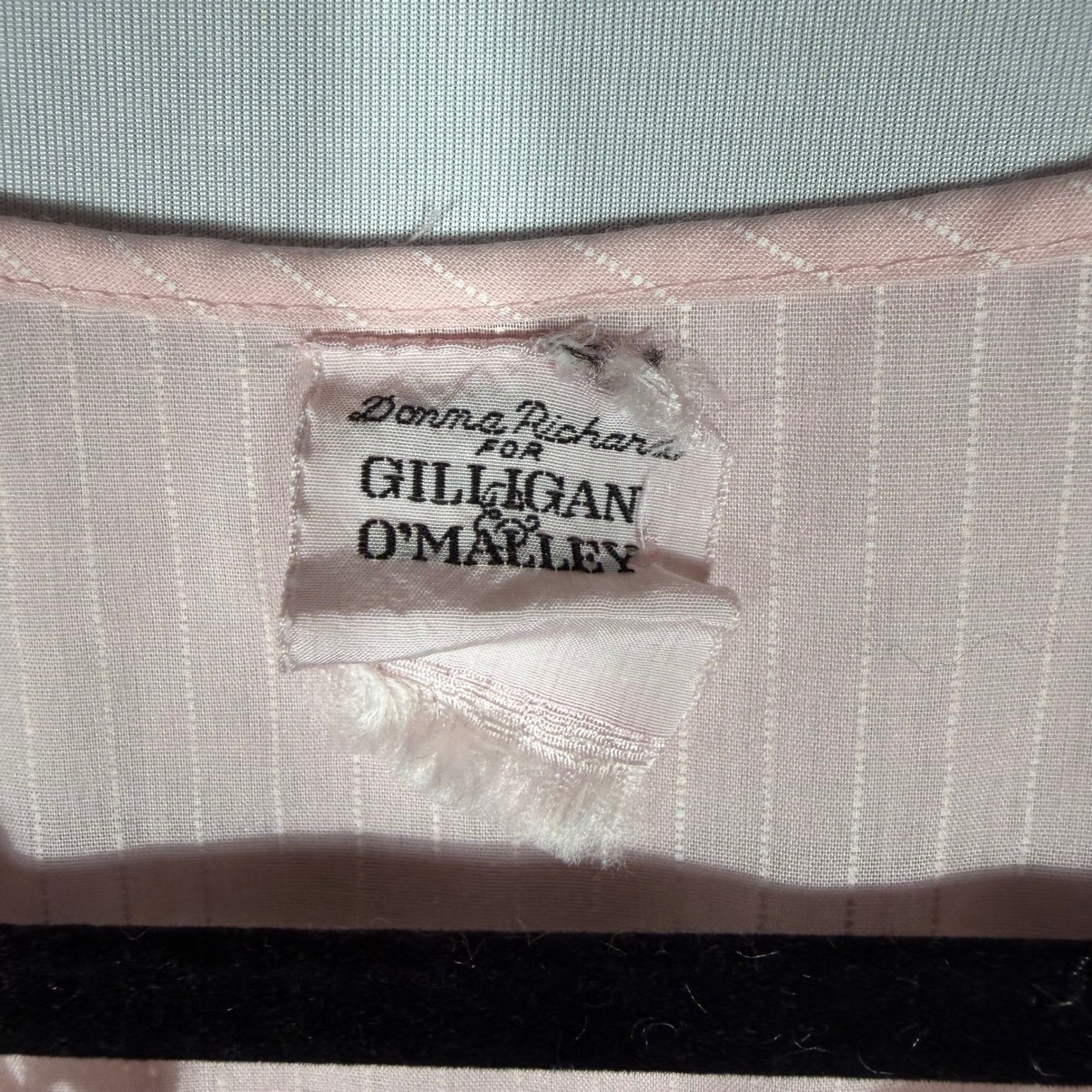 Vtg Donna Richard Gilligan O&rsquo;Malley Pink Pinstripe Eyelet Lace Nightgown Cottage