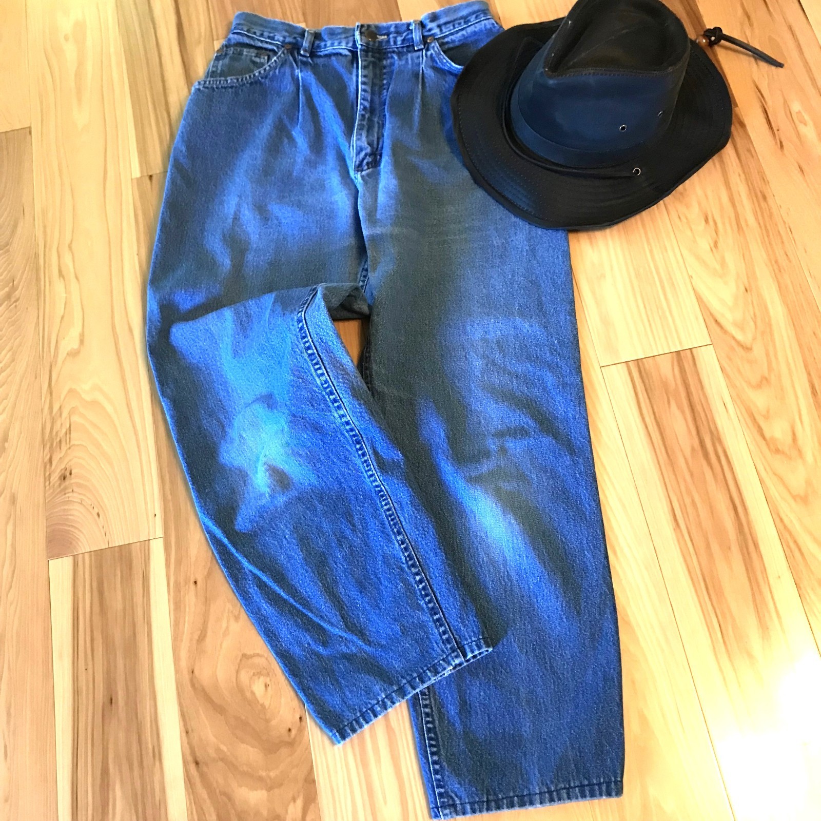 Pleated High-Waisted Jeans, Riders by Lee Vintage 80s Union Label Size 13