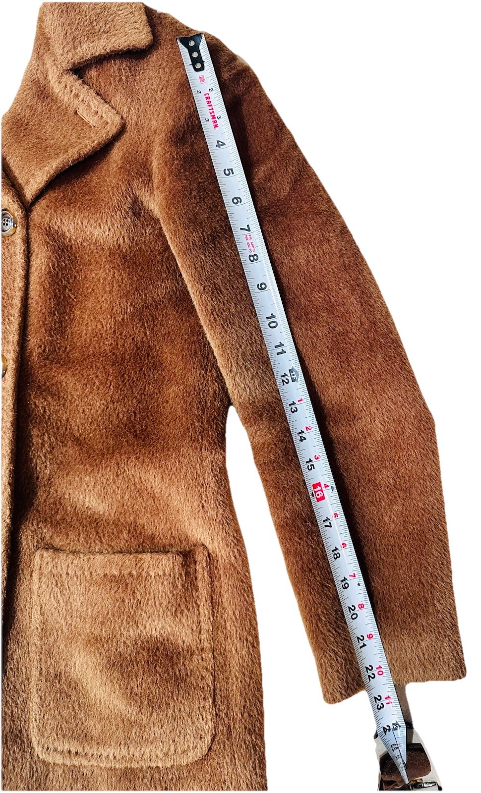 VTG Bill Blass Baby Llama Fur Coat 4 Mid Length Jacket Brown Quiet Luxury Cozy