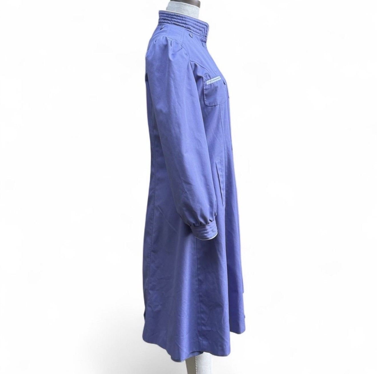 Vintage Partners Lavender Cotton Blend Trench Coat 70’s Flare Retro Cottage