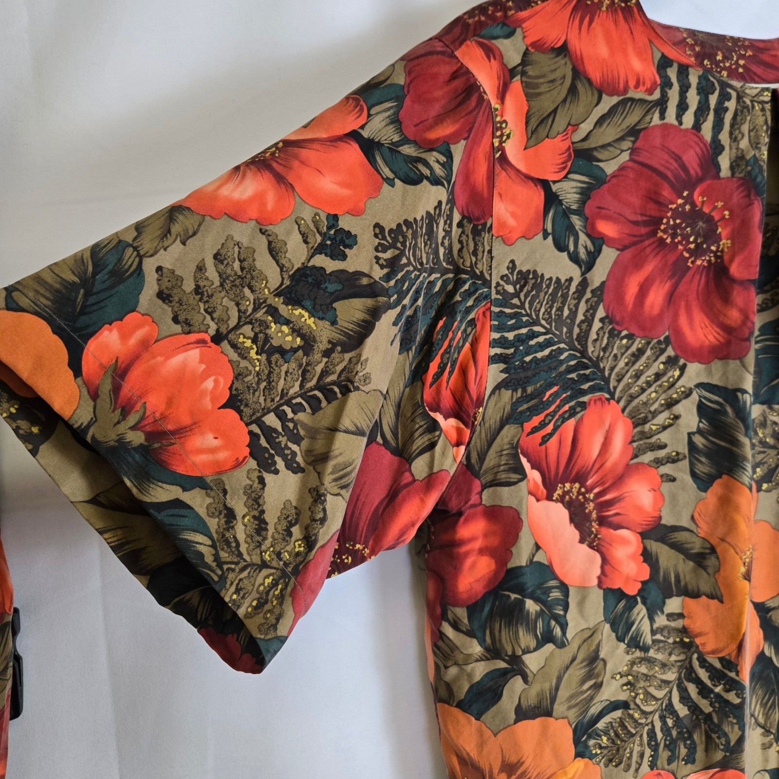 Rafaella Two Piece Set Top & Skirt 100% Silk Tropical Floral Vintage Large READ