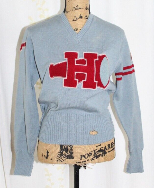 Vintage 1949 Kandel H Cheer Megaphone Wool Pullover Letterman Sweater Women&rsquo;s S