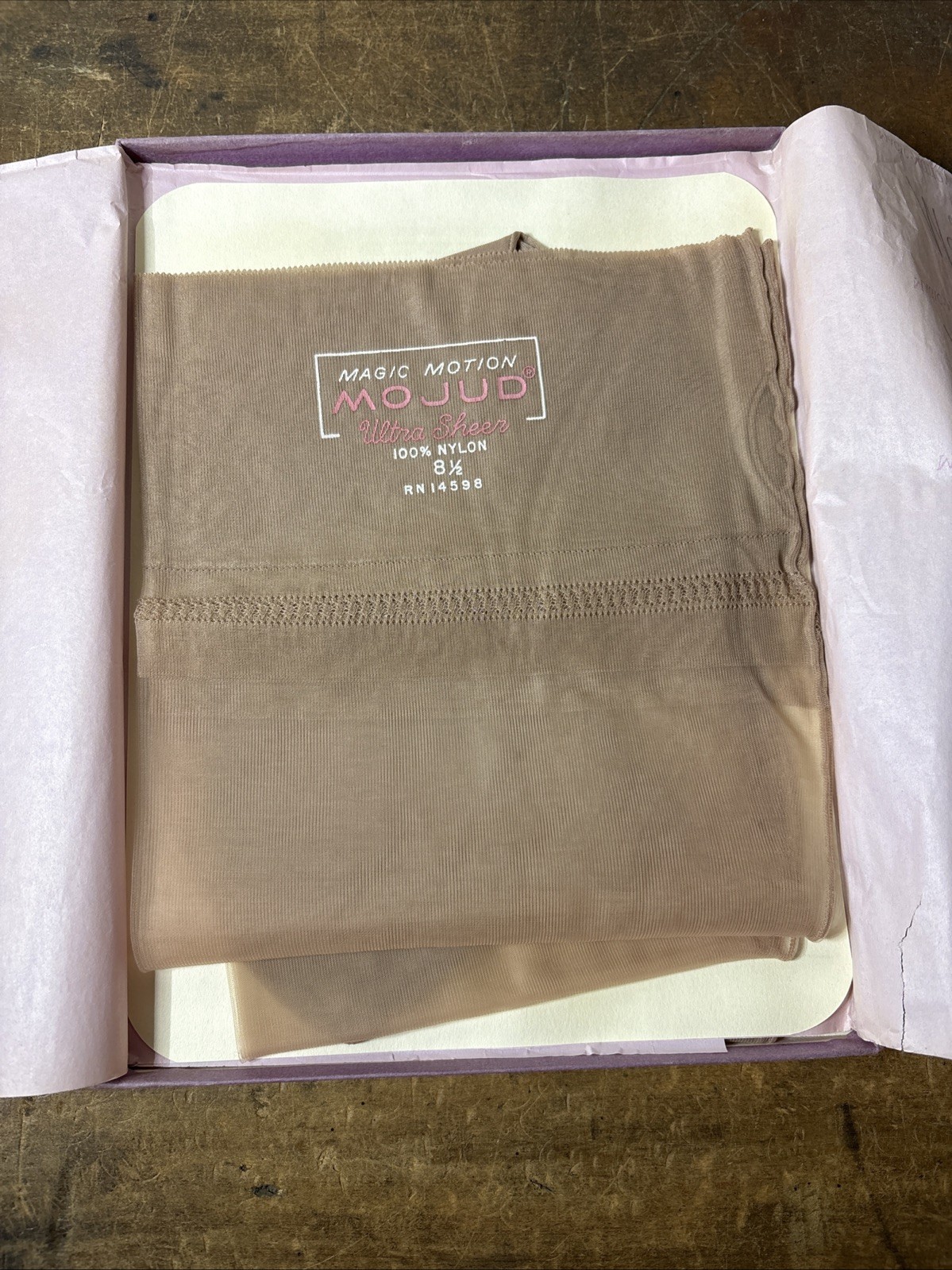 Vtg Mojud Afternoon Sheers 8 1/2 New In Box Thigh Highs Magic Motion Nylon Sheer