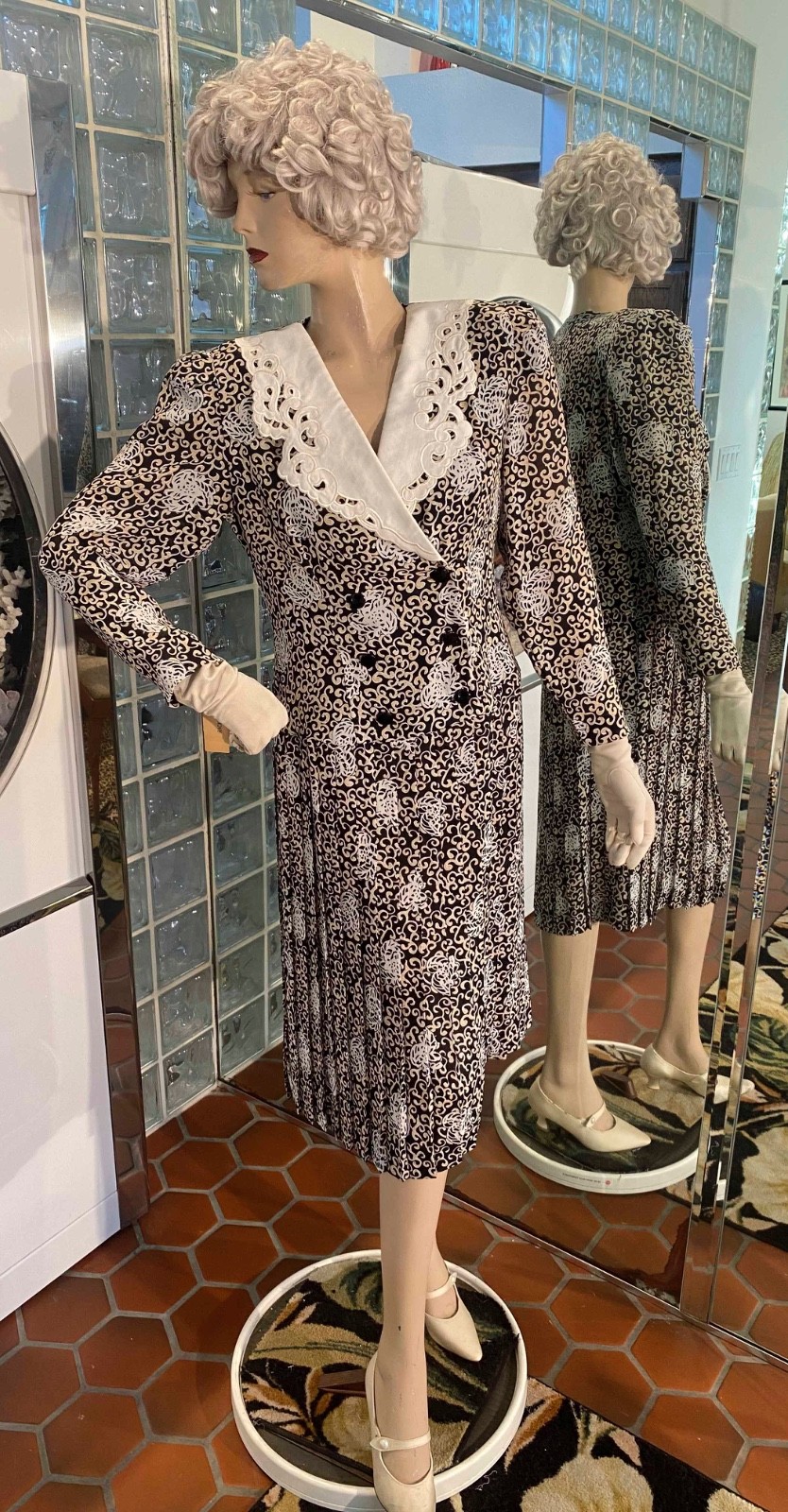 1920s Inspired Drop waist Paisley DRESS 8P Flapper NWT Liz Roberts Petites
