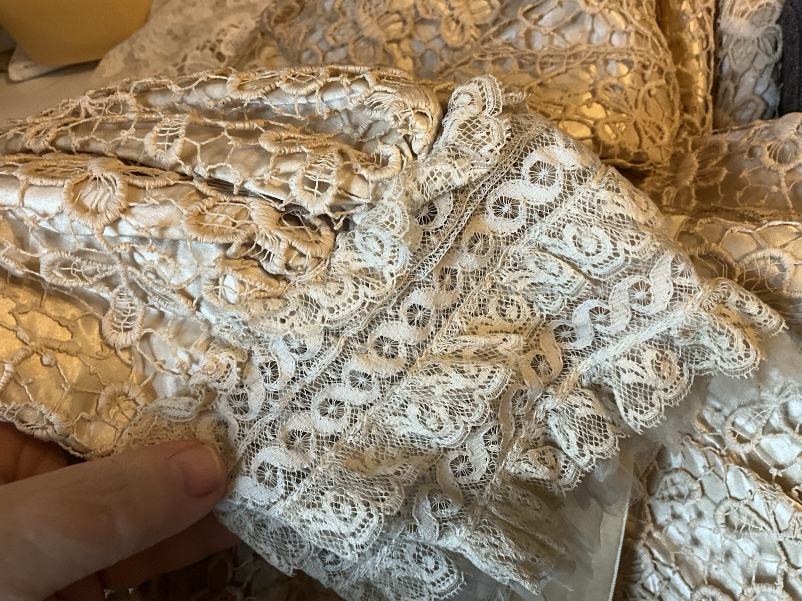 RARE 1920s MOST ORNATE LADIES GARDEN OPERA EDWARDIAN LACE SILK COAT AMAZING