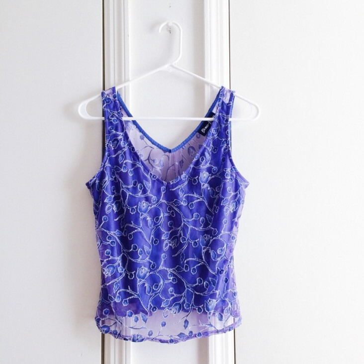 Vintage Bisou Bisou Purple Lace Tank