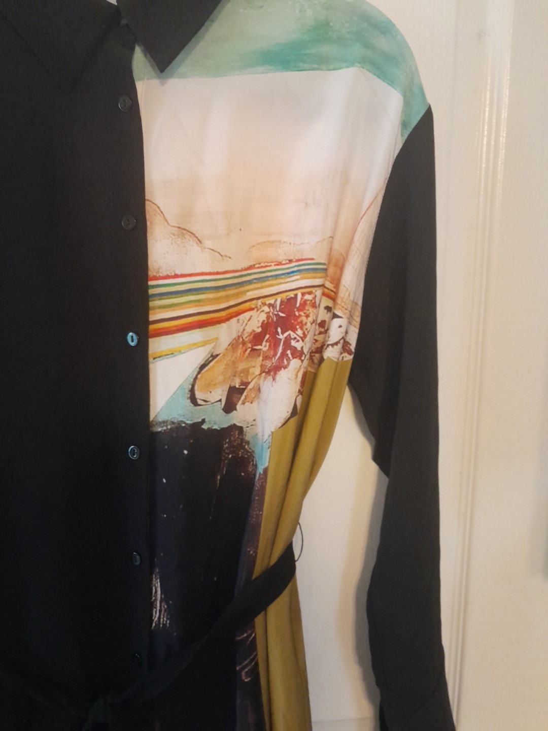 Vintage European Button Down Unique Design Dress Below Knee EU40/ US 8. B14