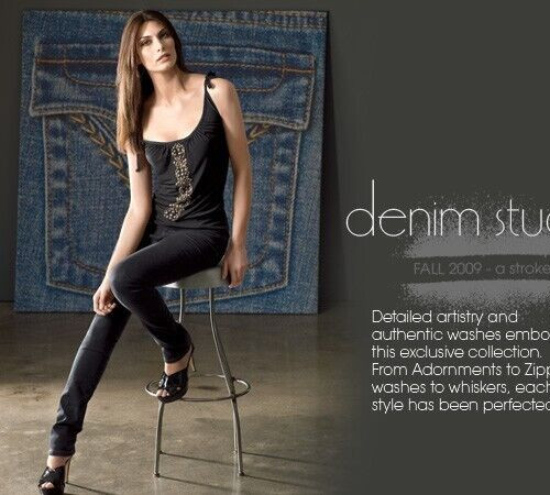 CACHE Y2K Black Bead & Studded Detail Shoulder Tie Banded Hem Top L (8-10) $78