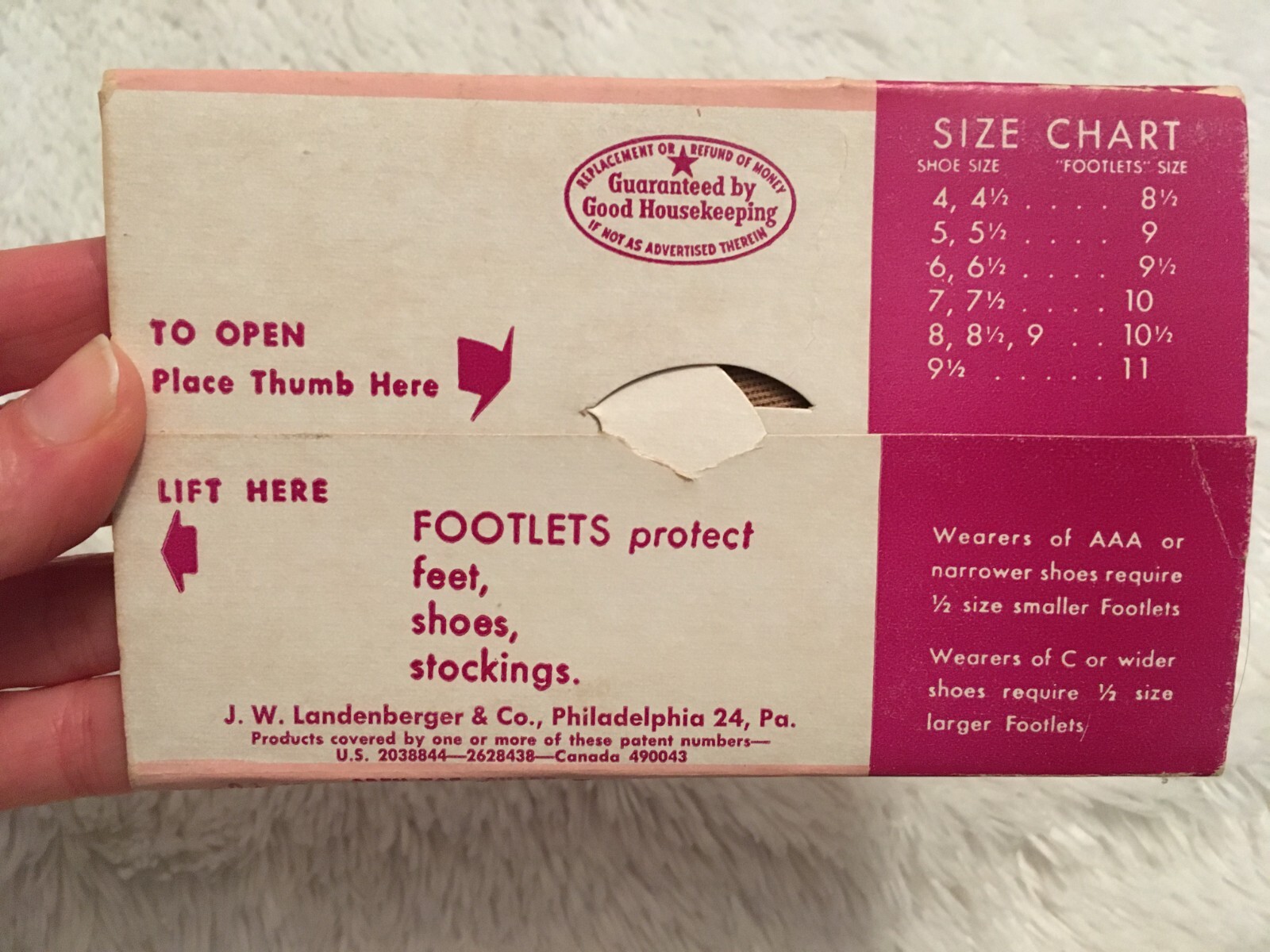 RARE Vtg Footlets TOE GUARD Size 9 1/2- 10 Sheer Nylon Cotton Sole NOS