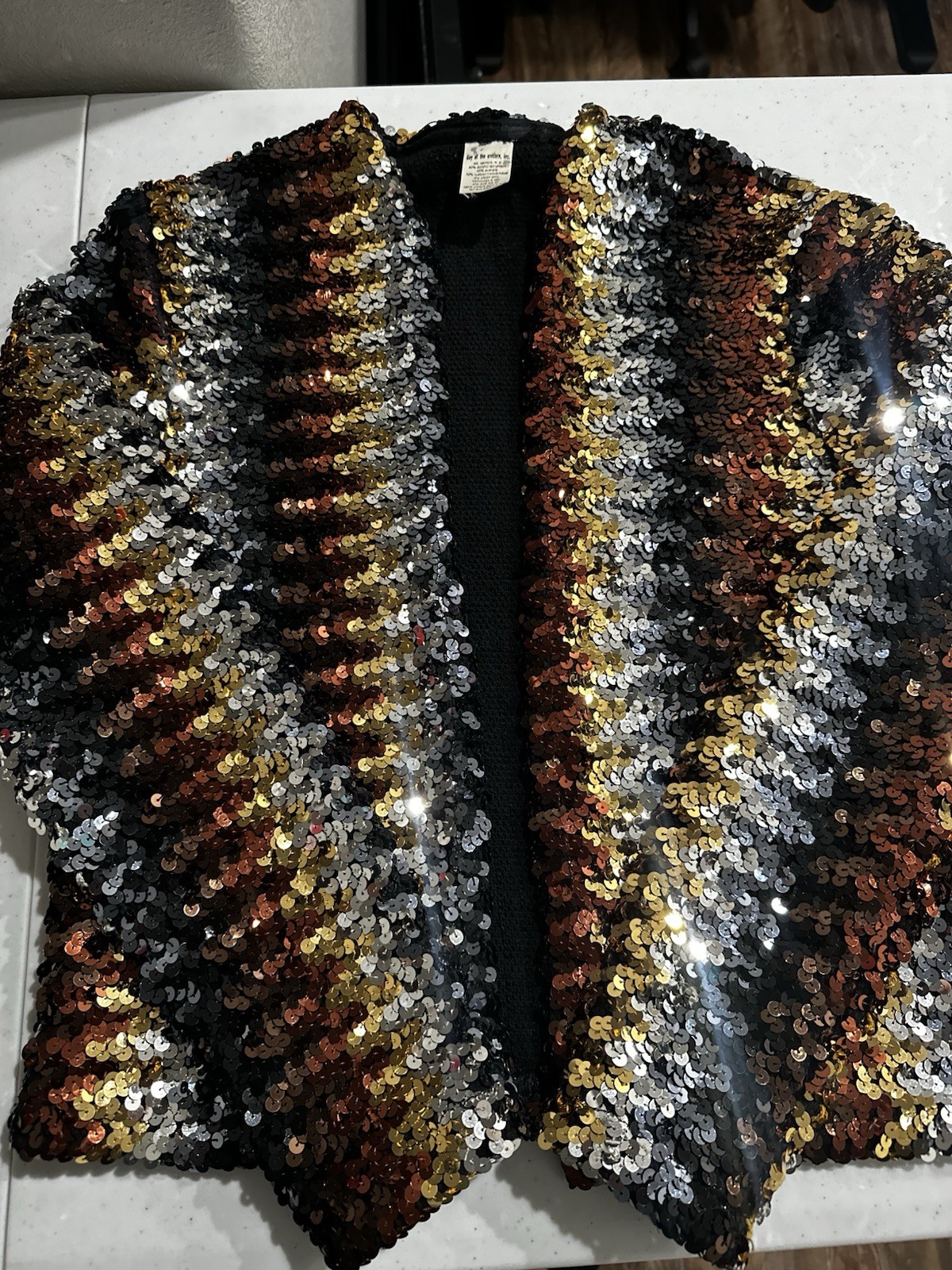 Day of the Unicorn Sequin Jacket Striped Disco 70s 80s Coachella Party Glam OS