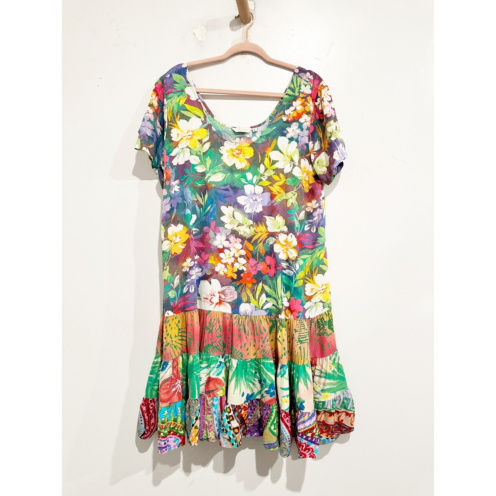Jams World Vintage Hattie Dress Tropical Oasis Print Size Large
