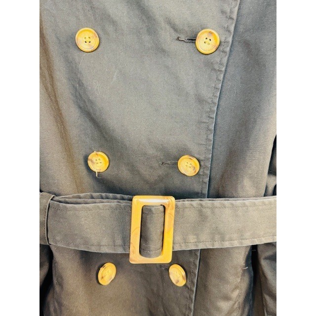 Old Navy Vintage Fall 2003 Black Double Breasted Belted Trench Coat XL Reined
