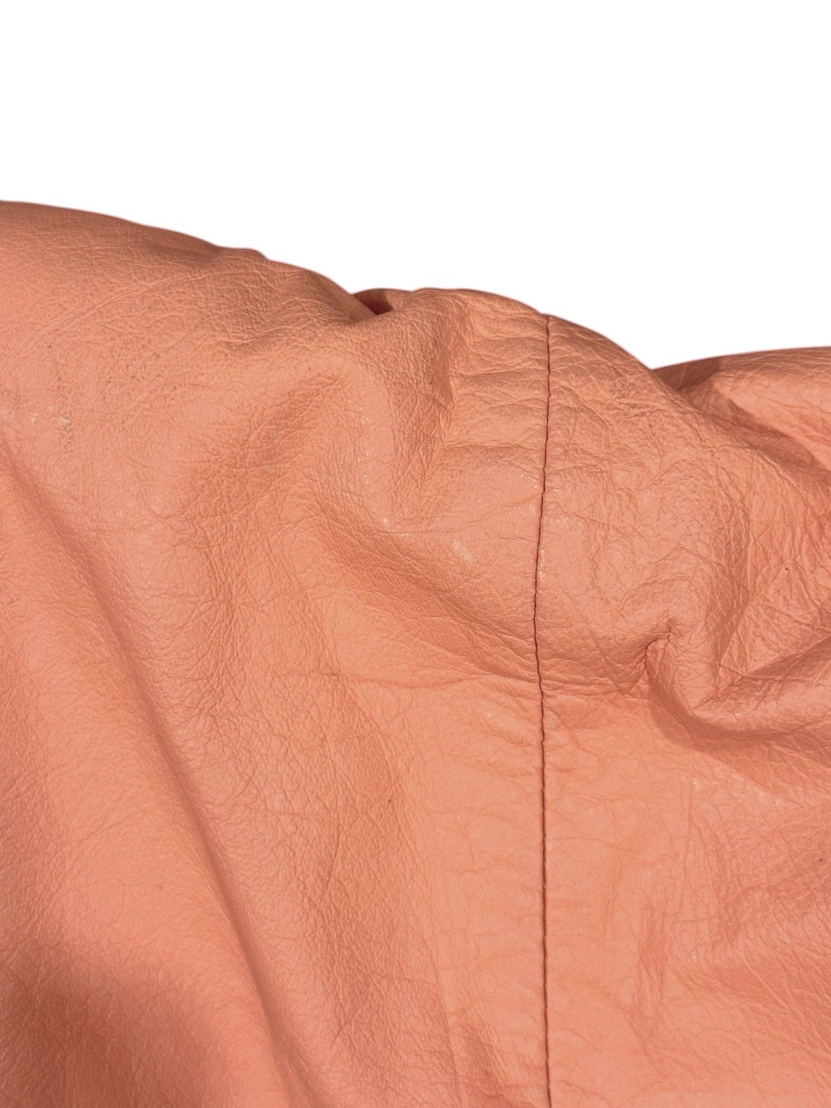 Vintage 1980s Chia Peach Ruched Crop Creamy Matte Leather Jacket Sz S