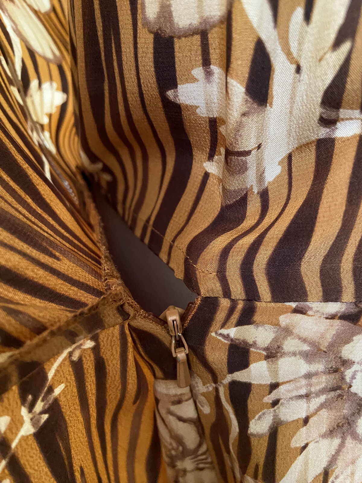 Vtg Saks 5th Ave Silk 2 Pc Set Jacket Wrap Skort Romper Brown Zebra Med 80s