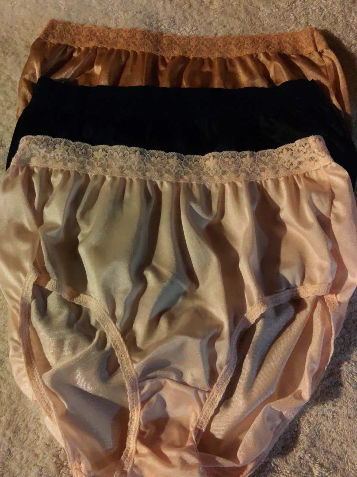 3 Pair Sz 7 vintage fruit of the loom 100% nylon panties w/tag, Lace Waistband