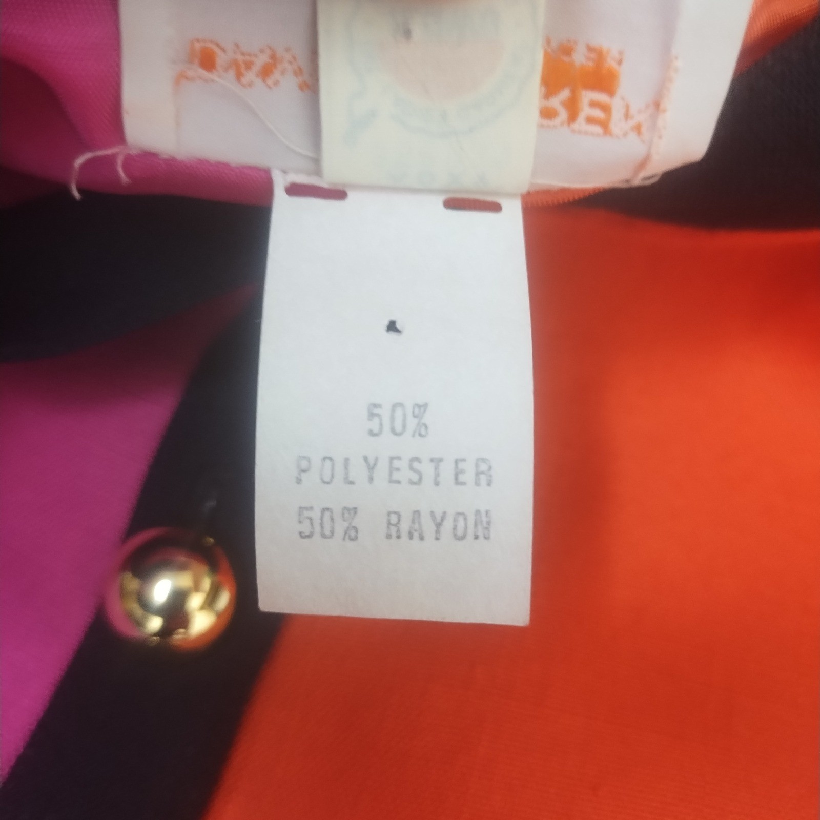 Vintage David Warren Colorblock Blouse Women&rsquo;s 8 80s Mod Maximalist Union Made