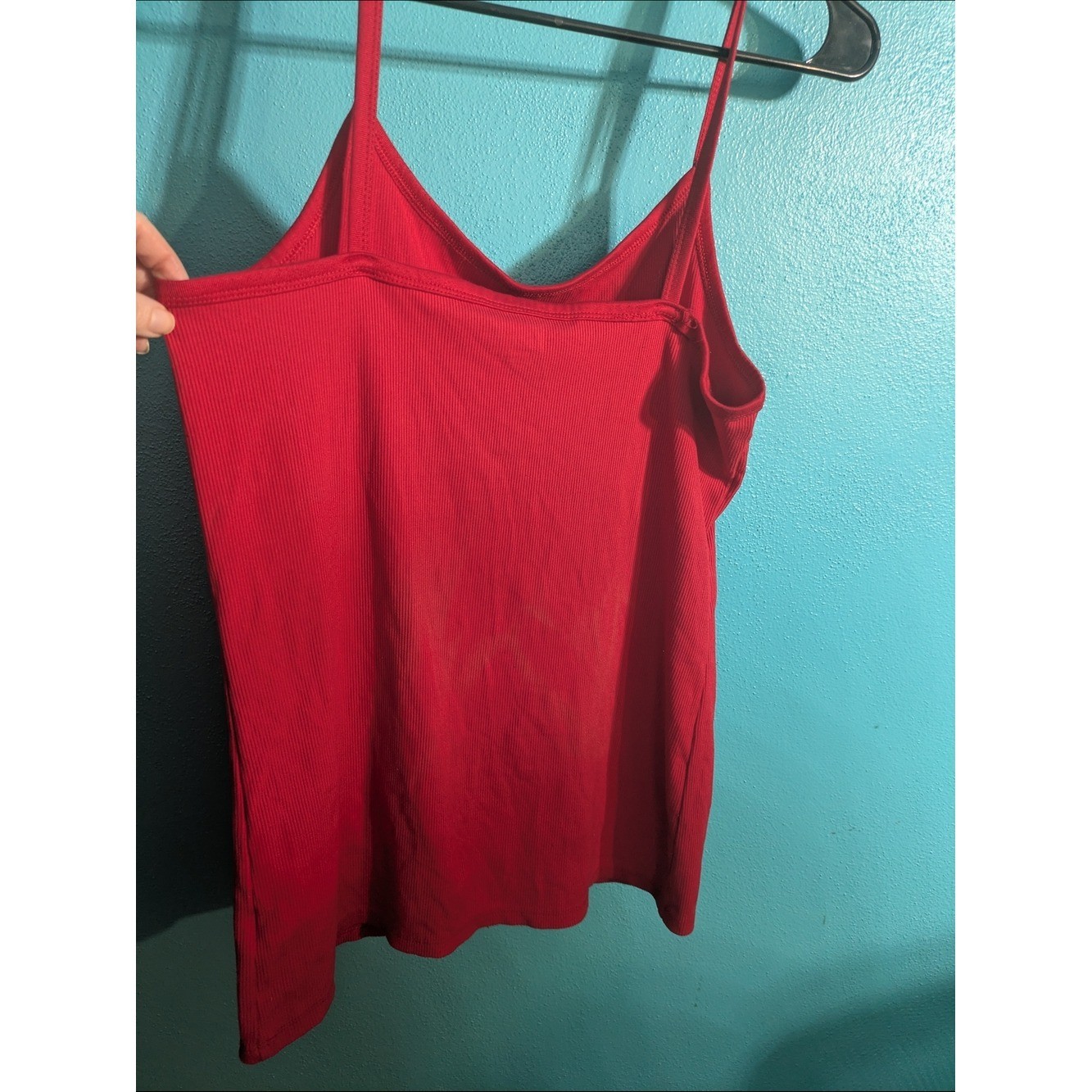 Red Ribbed Cami Tank | Y2K Aesthetic | XL