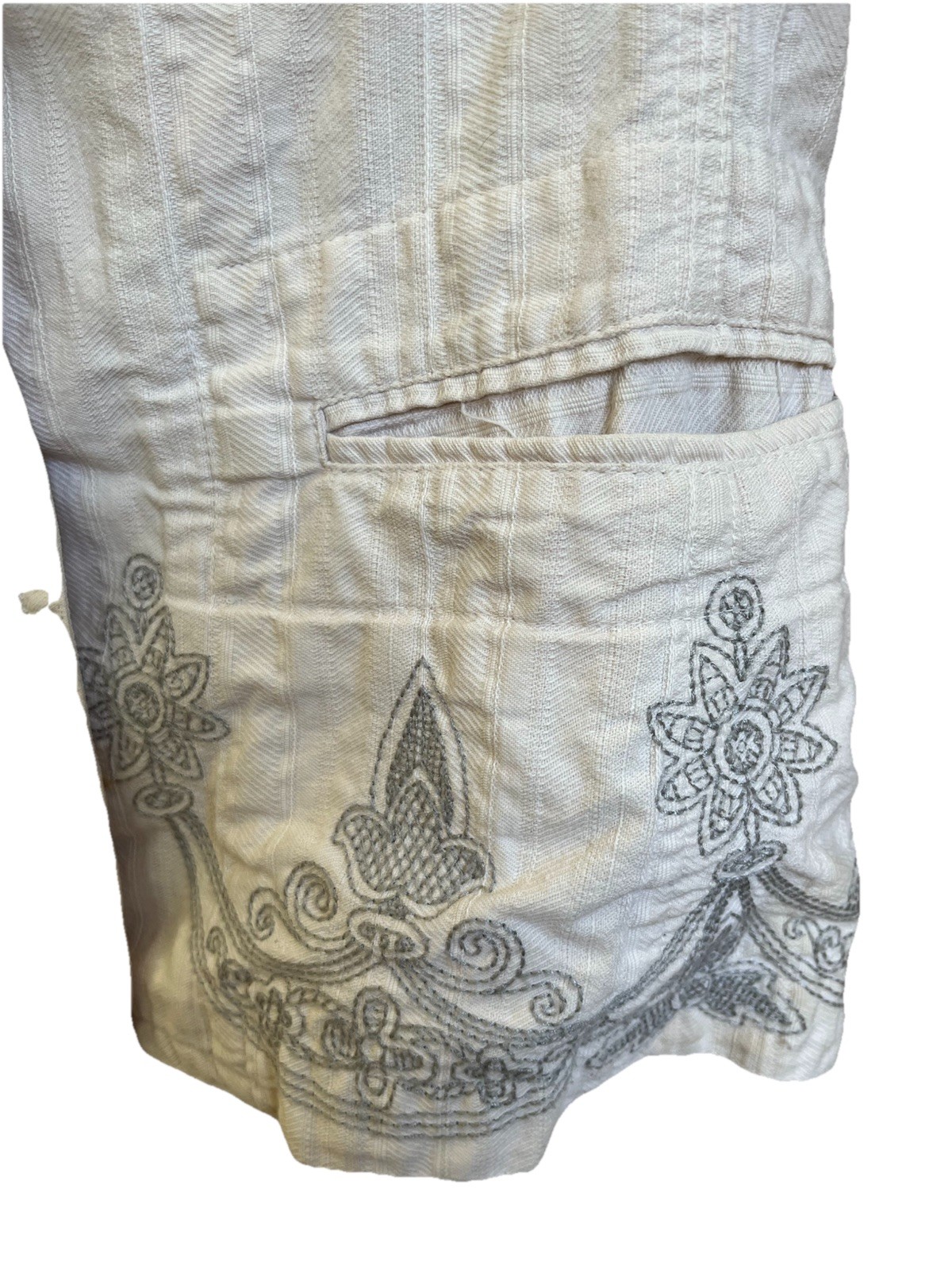 Johnny Was Vintage Cream S Blazer Jacket Grey Design Textured Fabric 3 Button