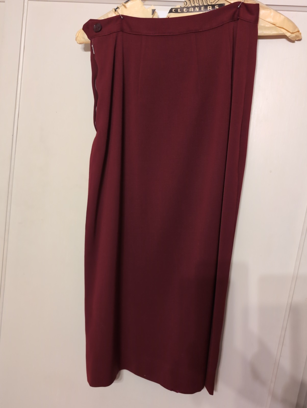 1940s Rummel Abbate California Custom Burgundy Gab Skirt Suit Vintage Wool