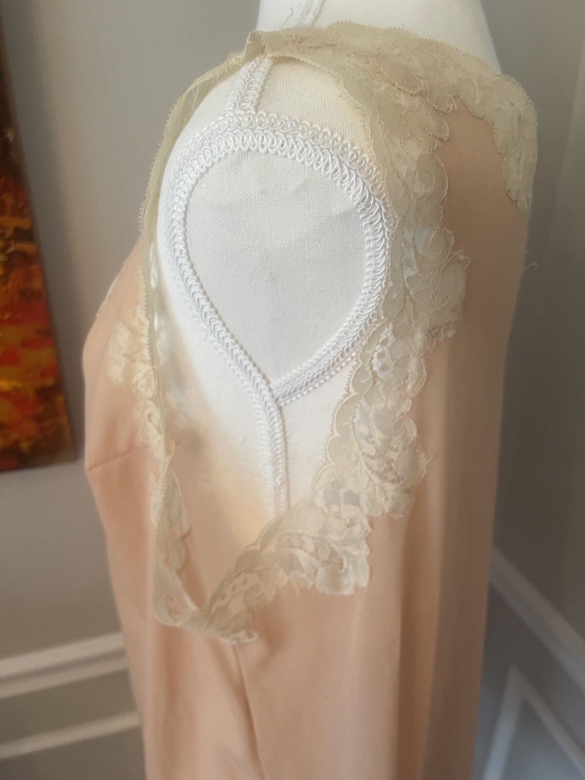 Emilio Pucci For Formfit Rogers Lace Top Slip Dress Lingerie Sz 12-14 Blush Pink