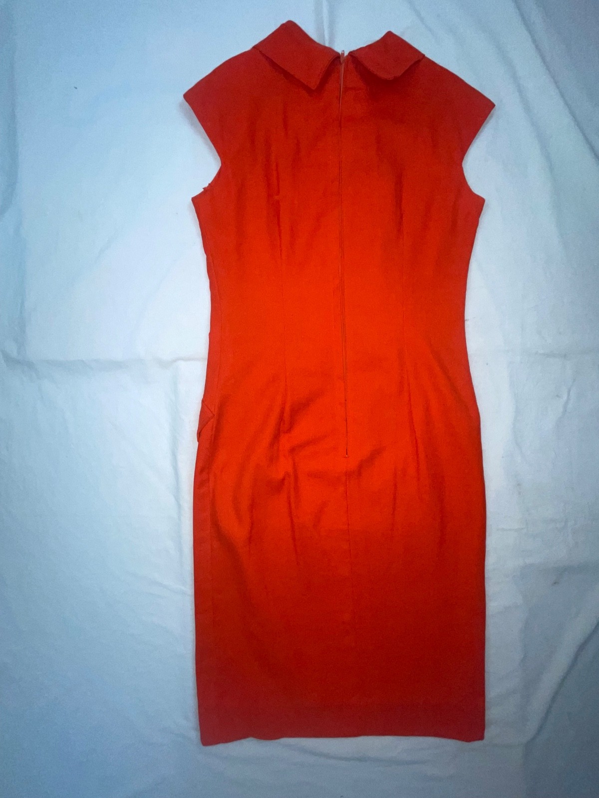 VTG 60S 70S WOMENS S ORANGE DISCO GOGO RETRO COTTON SLEEVELESS DRESS