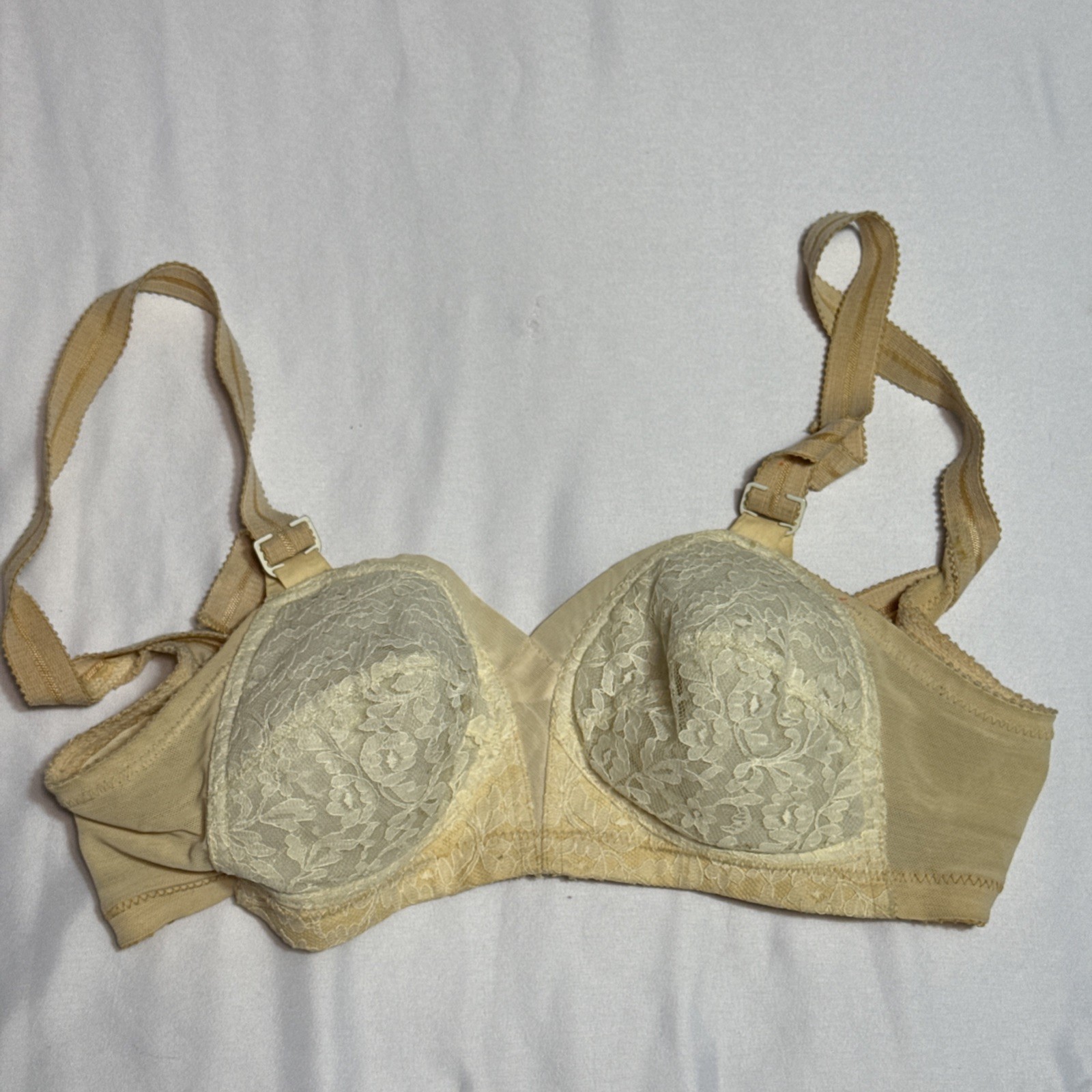 1950’s-1960’s SEARS Bra 32 B Lingerie Hook Back Lace Rockabilly Punk Goth READ