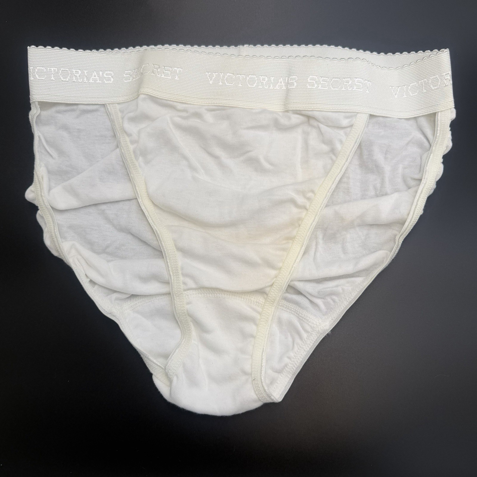 VTG VICTORIAS SECRET RIO Hi-Cut VS 100% Cotton White Panties Women M NWOT LOT 2