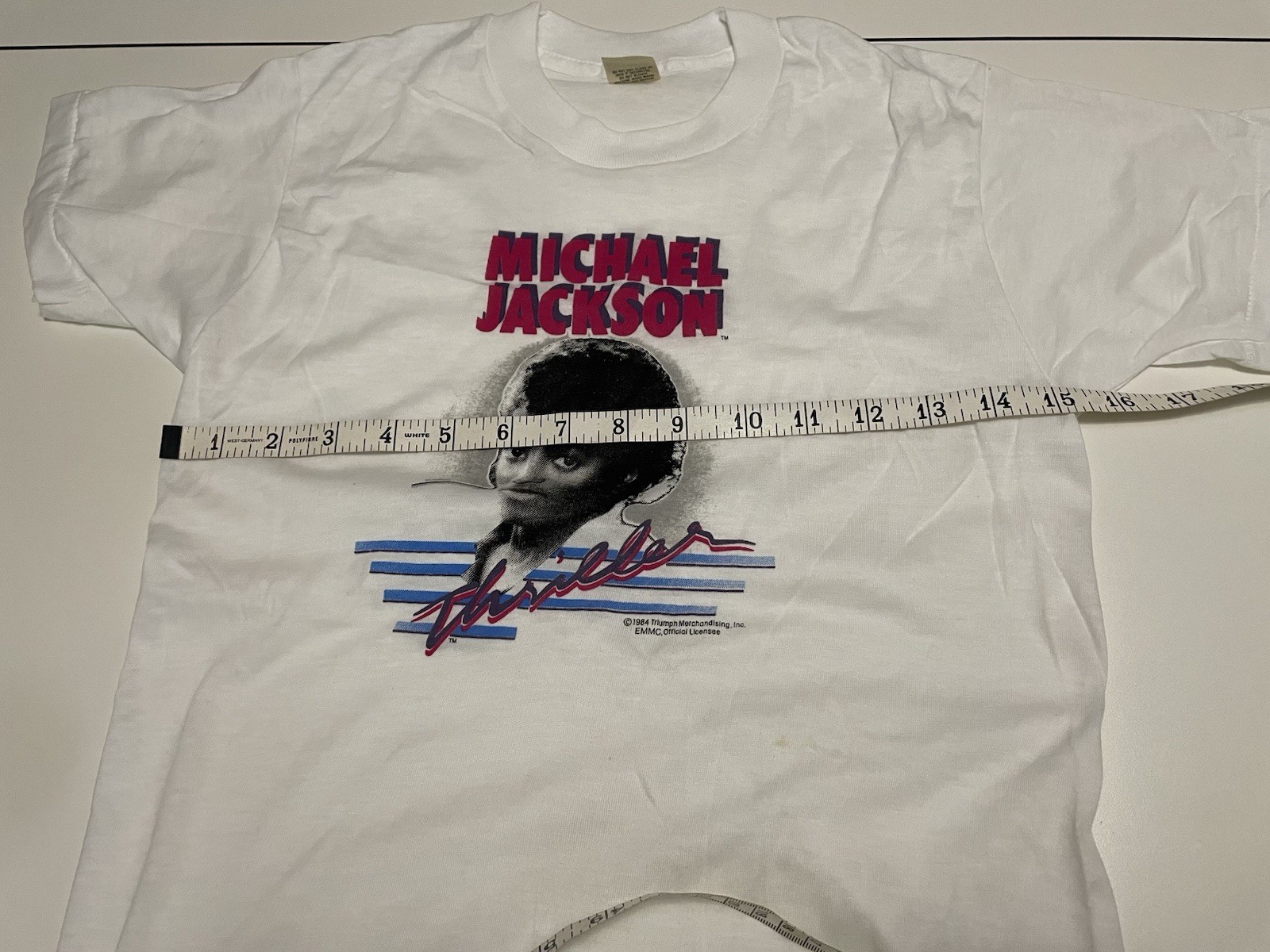 Vintage 1984 Michael Jackson Thriller NOS White 50 50 T Shirt Youth Large 14-16