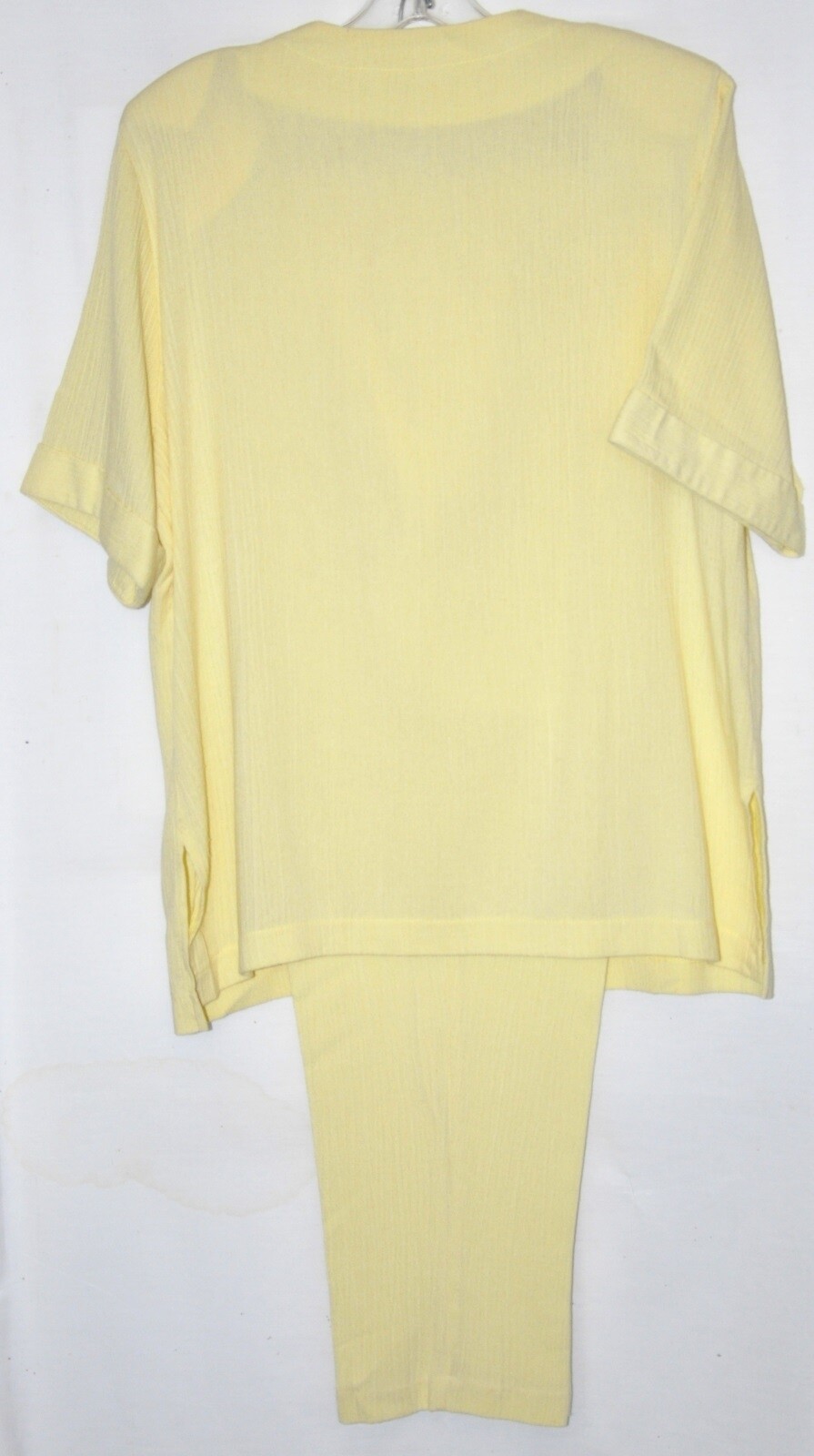 Erin London Pant Set Button Blouse Elastic Waistband Pant Sz Md/Lg Pet EUC