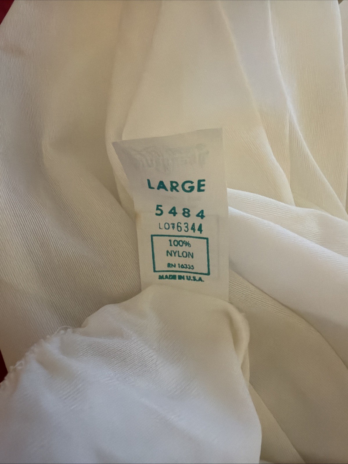 Pinehurst Slip Vintage White 35” Lace Hem Side Slit #5484 Large 100% Nylon