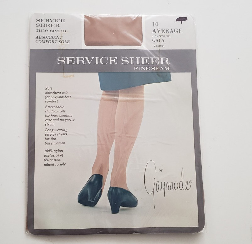 Penney&rsquo;s Gaymode Service Sheer Fine Seam Stockings 10 Average 32&Prime; Tan MCM