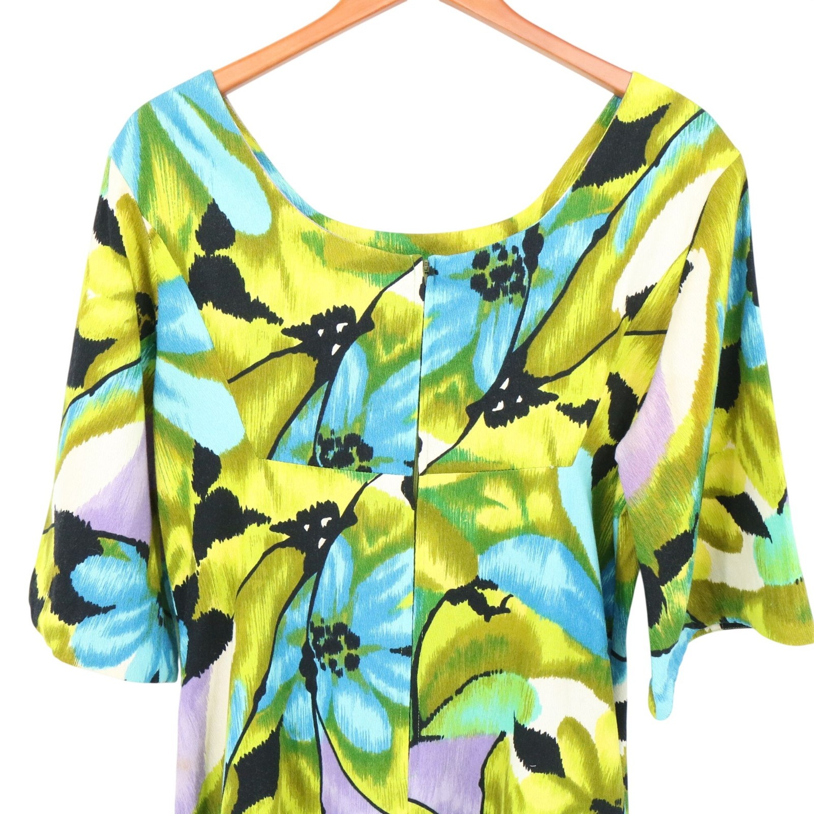Vtg 60&rsquo;s Stunning Ui-Maikai Hawaii Bright Hawaiian Floral Barkcloth Maxi Dress