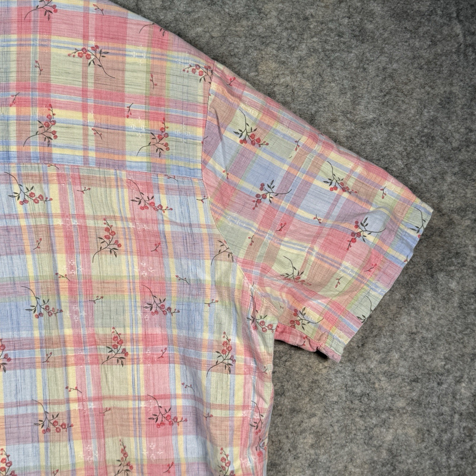 Vintage 90s Womens Bobbie Brooks Plaid Embroidered Button Down Shirt Size 18W