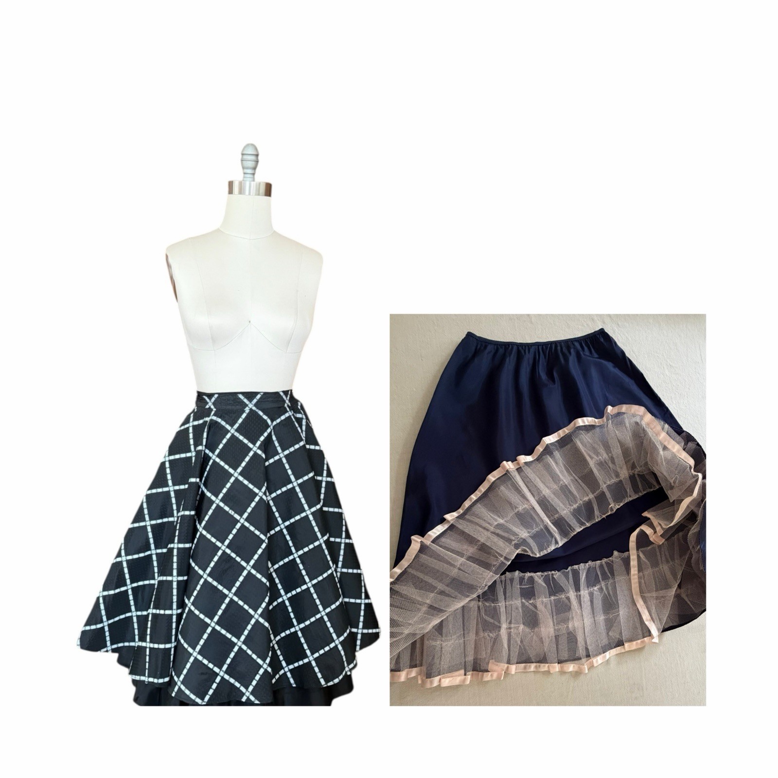 Vintage 1950’s Circle Skirt And Crinoline Lot, Midcentury, Pinup, Rockabilly