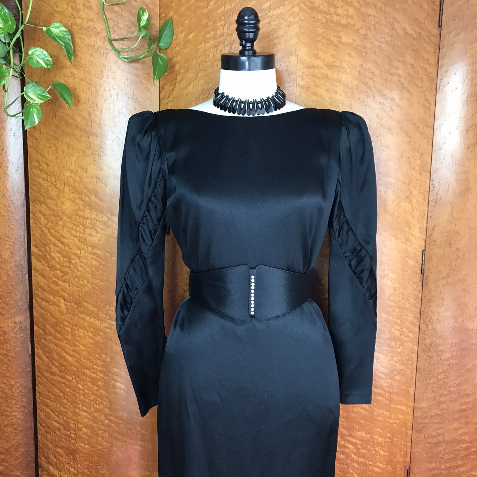 Designer 70’s 70s does 40’s 40s Vintage Black Ala Carte Cocktail Evening Dress M